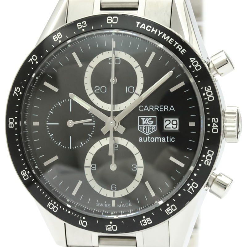 

Tag Heuer Black Stainless Steel Carrera Chronograph CV2010 Men's Wristwatch