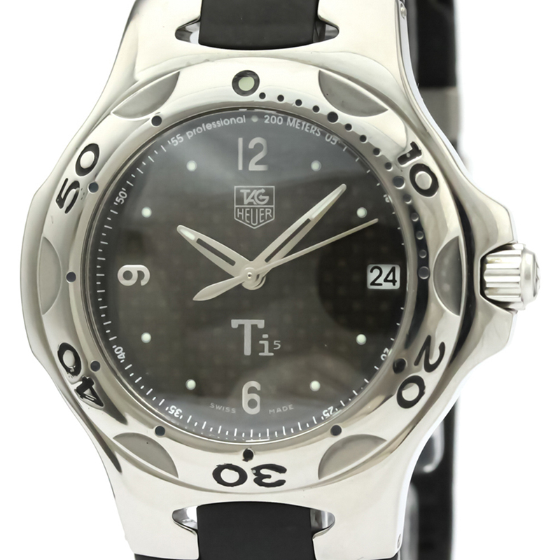 

Tag Heuer Black Stainless Steel and Rubber Kirium WL1180 Men's Wristwatch