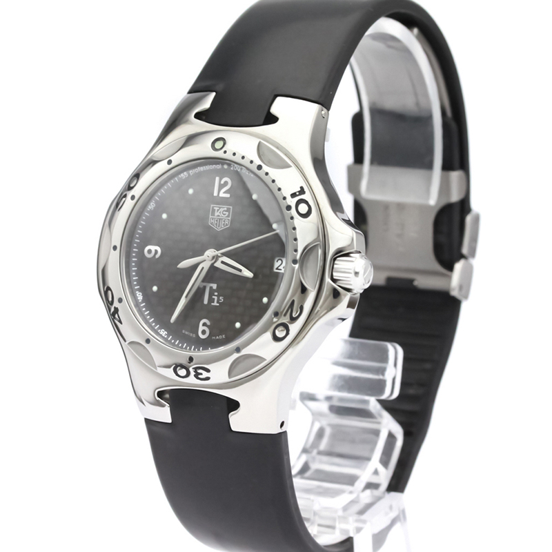 Pre Owned Tag Heuer Black Stainless Steel and Rubber Kirium WL1180 Men's Wristwatch 36MM