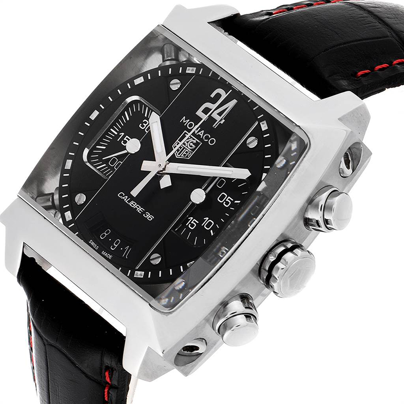 

Tag Heuer Black Stainless Steel Monaco CAL5113 Men's Wristwatch