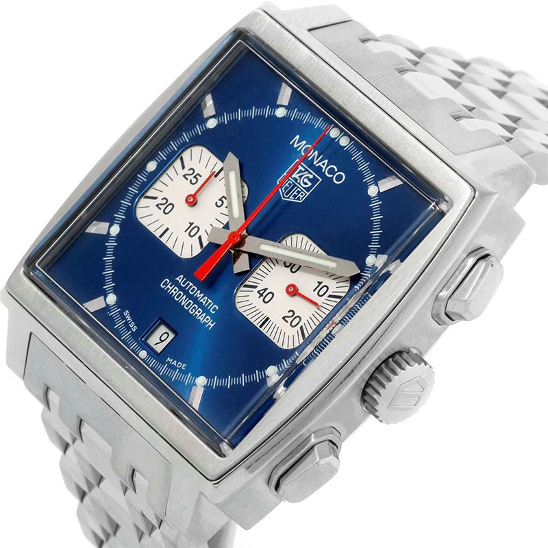 

Tag Heuer Blue Stainless Steel Monaco CW2113 Men's Wristwatch