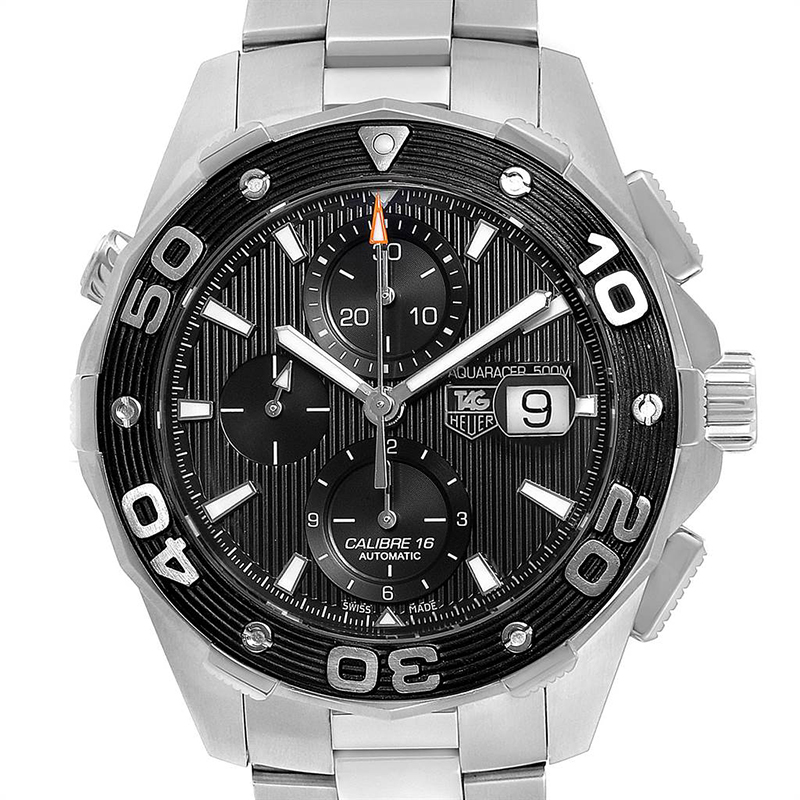 

Tag Heuer Black Stainless Steel Aquaracer CAJ2110 Men's Wriswatch