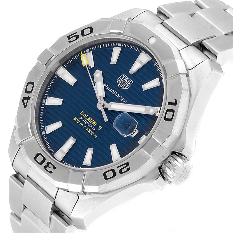 

Tag Heuer Blue Stainless Steel Aquaracer WAY2012 Men's Wriswatch