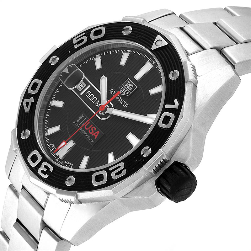 

Tag Heuer Black Stainless Steel Aquaracer WAJ2150 Men's Wristwatch