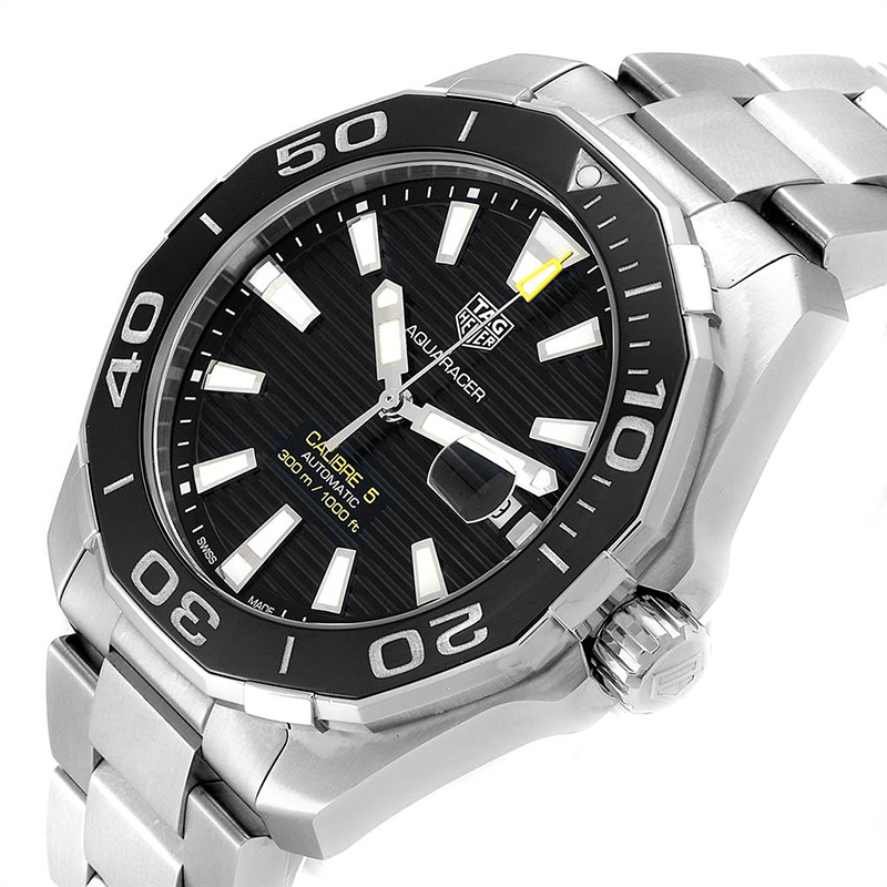 

Tag Heuer Black Stainless Steel Aquaracer Calibre