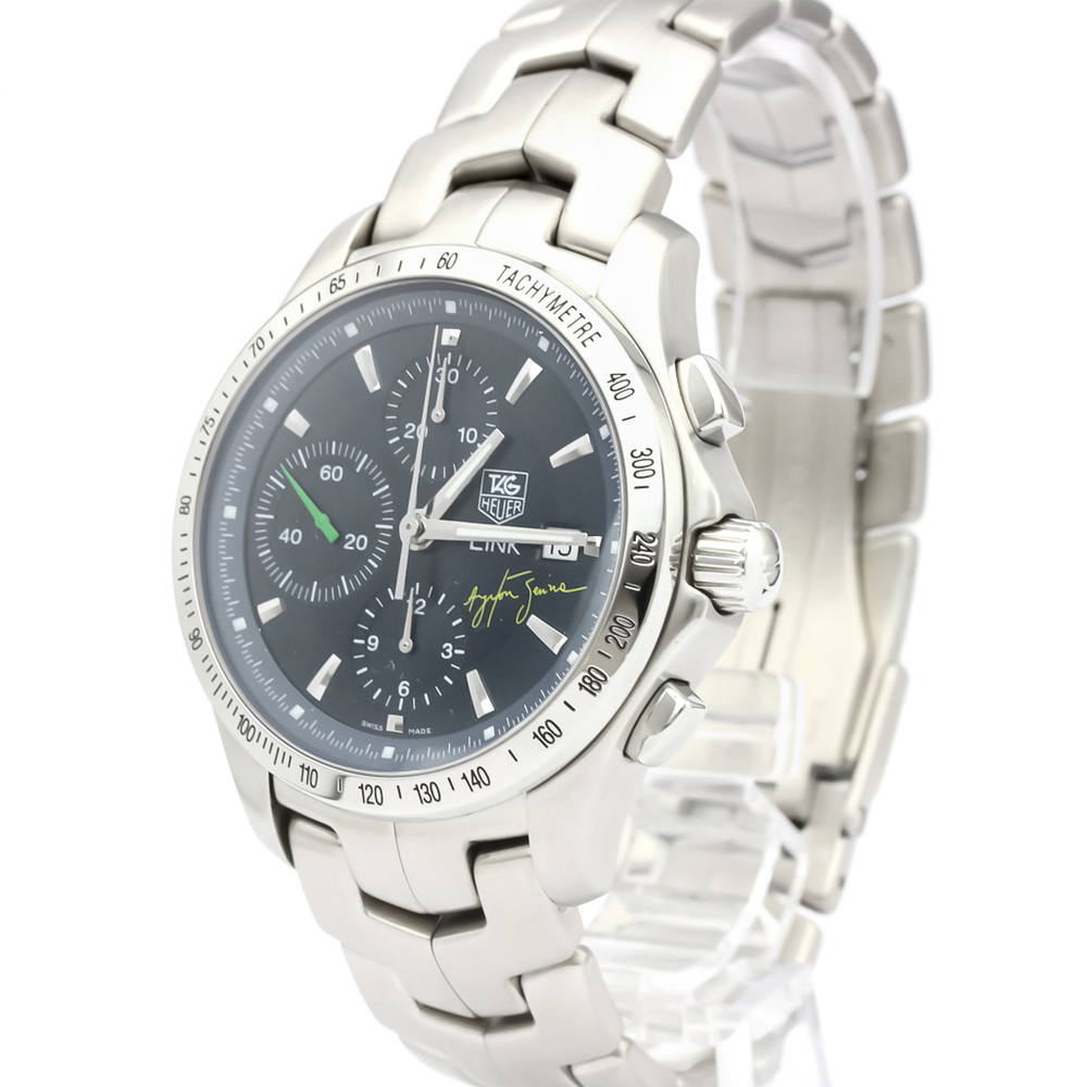 

Tag Heuer Black Stainless Steel Link Ayrton Senna CJF2113 Men's Wristwatch
