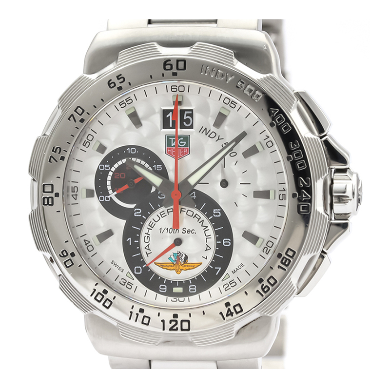 Pre Owned Tag Heuer Silver Stainless Steel Formula 1 Indy CAH101B Men's Wristwatch 44 MM