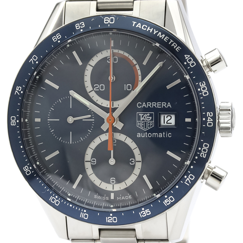 

Tag Heuer Blue Stainless Steel Carrera Chronograph CV2015 Men's Wristwatch