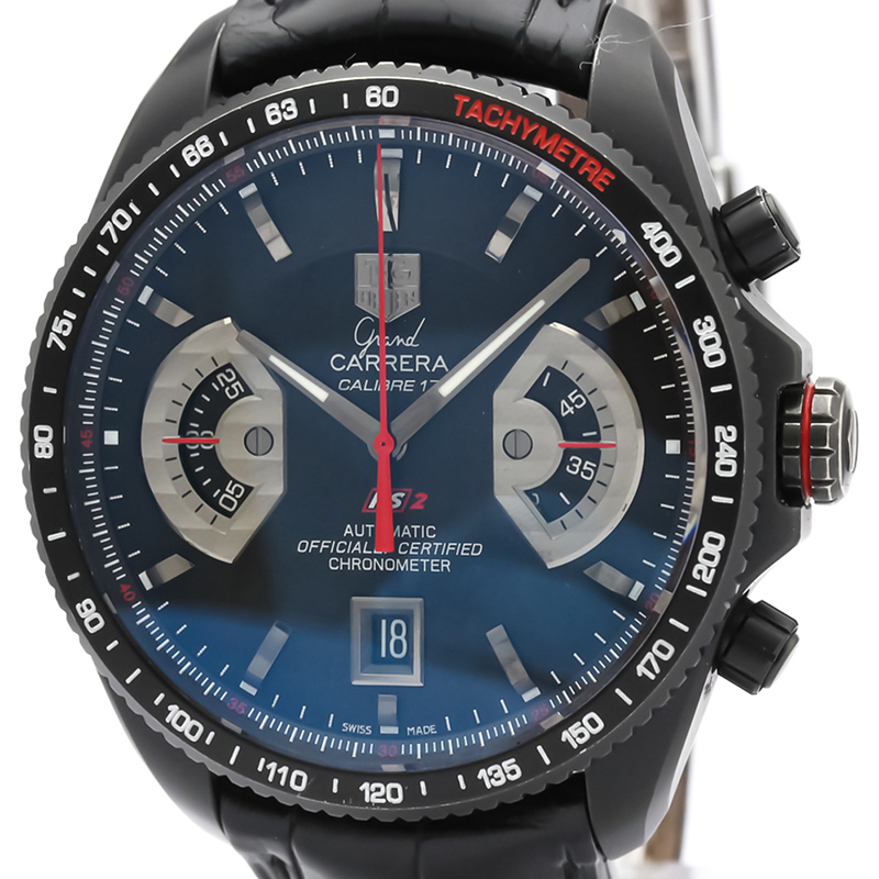 

Tag Heuer Black Titanium Grand Carrera Calibre CAV518B Men's Wristwatch