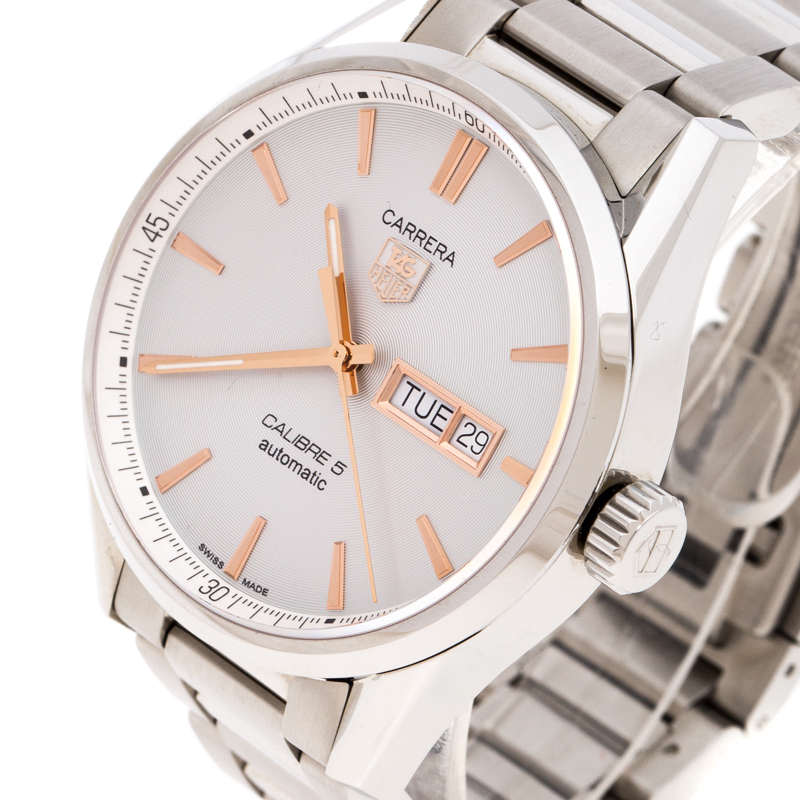 

Tag Heuer Silver White Stainless Steel Carrera Caliber