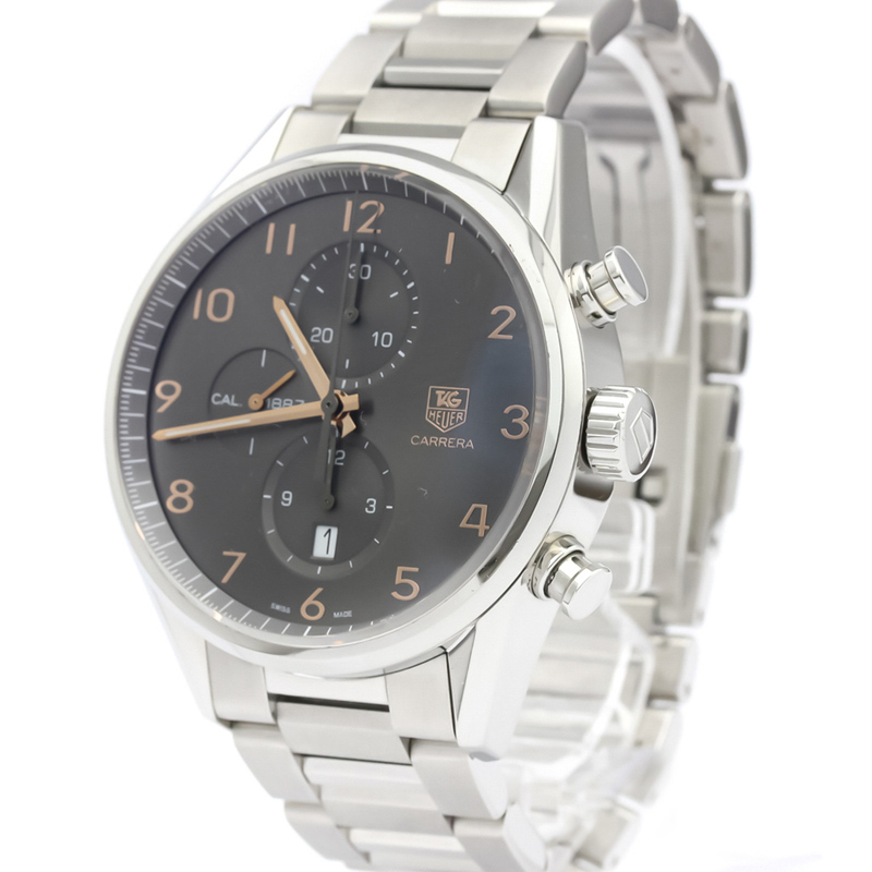 

Tag Heuer Gray Stainless Steel Carrera Calibre Chronograph CAR2013 Men's Wristwatch, Grey