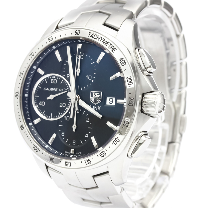 

Tag Heuer Black Stainless Steel Link Calibre16 Chronograph CAT2010 Men's Wristwatch