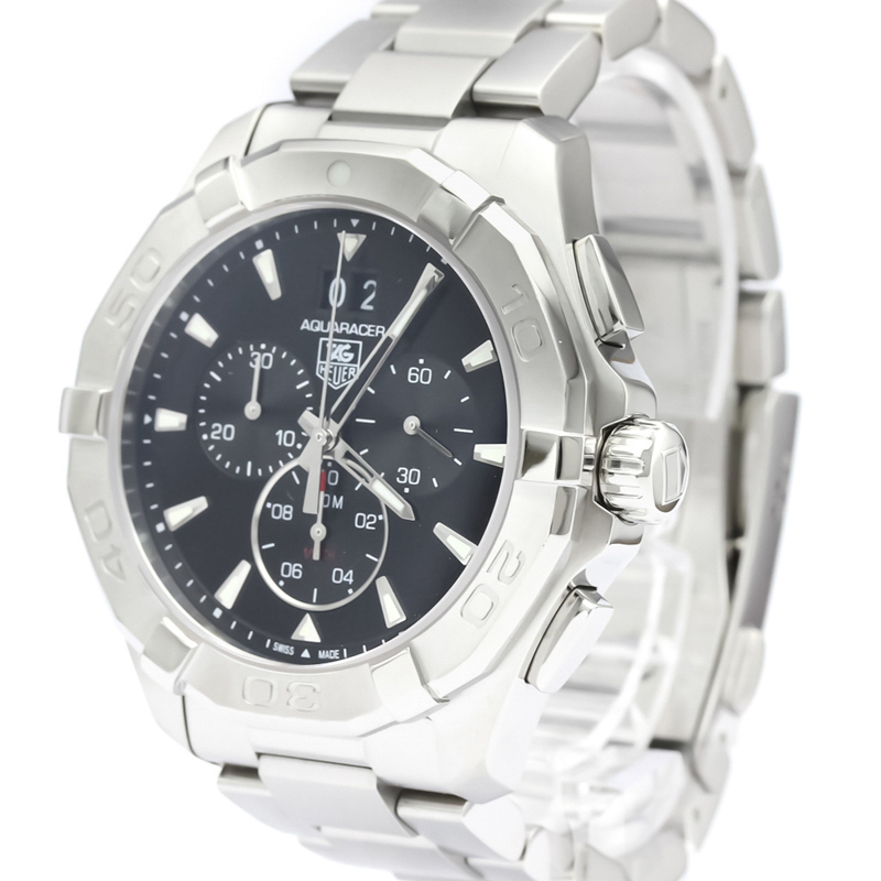 

Tag Heuer Black Stainless Steel Aquaracer Chronograph