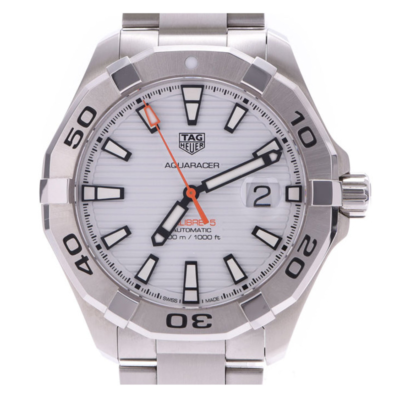 Pre owned White Stainless Steel Aqua Racer Way 2013 Men s Wristwatch 43 Mm