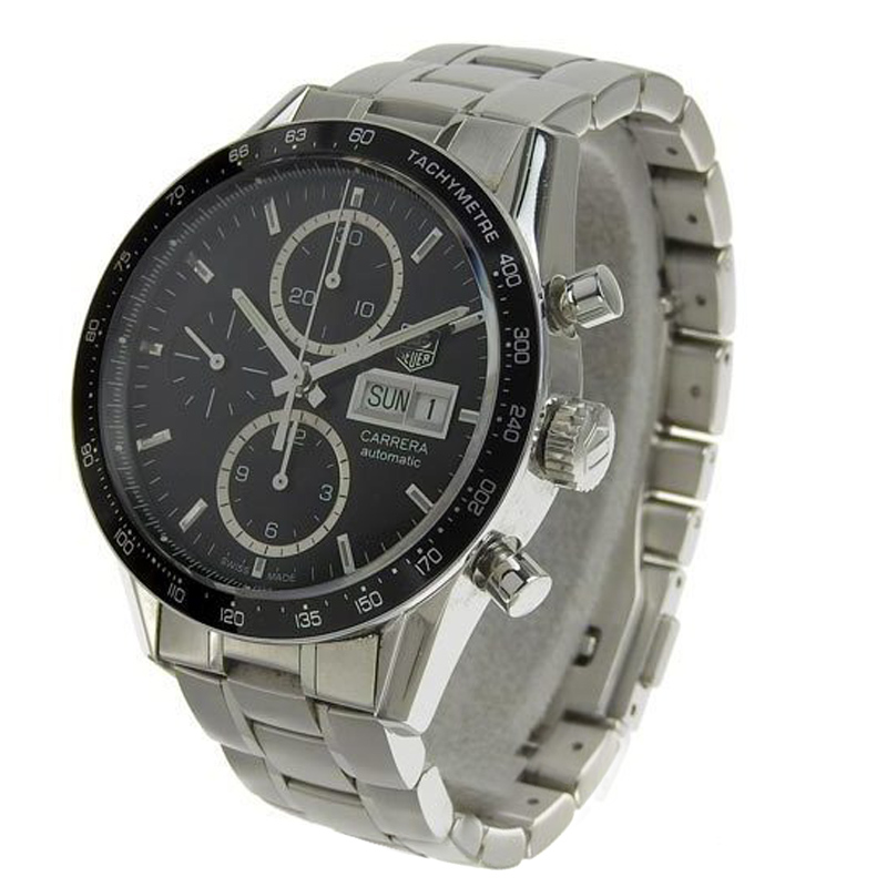 

Tag Heuer Black Stainless Steel Carrera CV201AG Men's Wristwatch