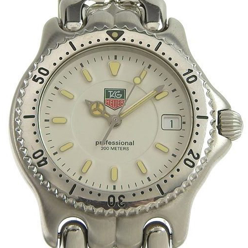 

Tag Heuer White Stainless Steel Professional WG1212-KO Men's Wristwatch