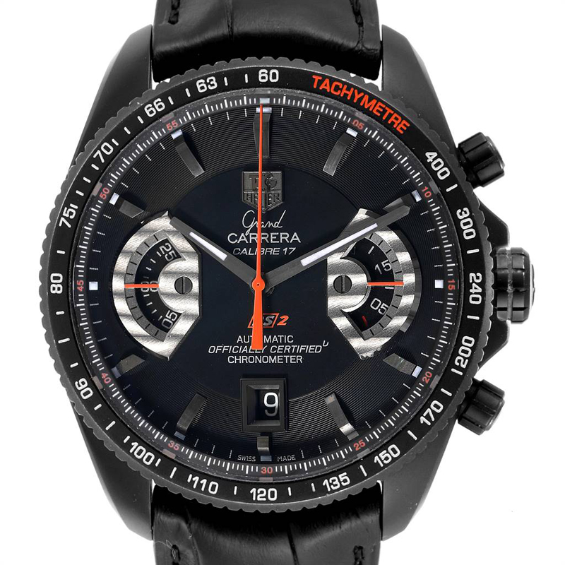 

Tag Heuer Black PVD Coated Titanium Grand Carrera CAV518B Men's Wristwatch