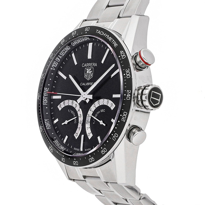 

Tag Heuer Black Stainless Steel Carrera Calibre  Chronograph CV7A12.BA0795 Men' Wristwatch 43 MM