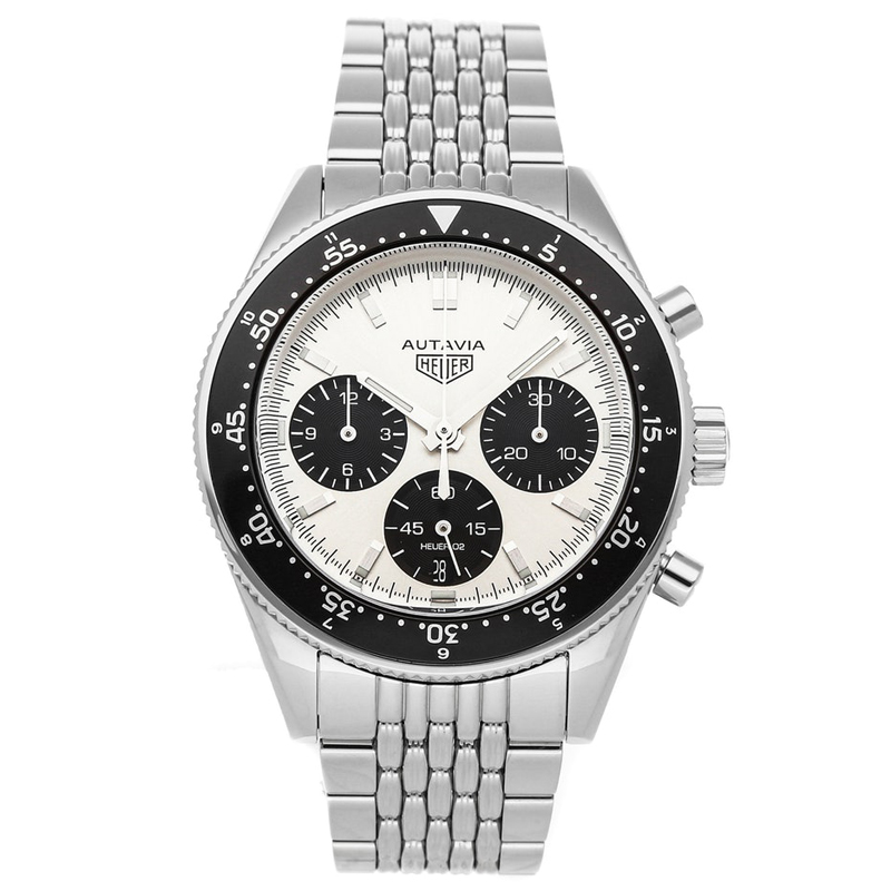 مملوكة مسبقًا Tag Heuer Black/White Stainless Steel Heuer Heritage "Jack Heauer Limited Edition" CBE2111.BA0687 Men's Wristwatch 42 MM