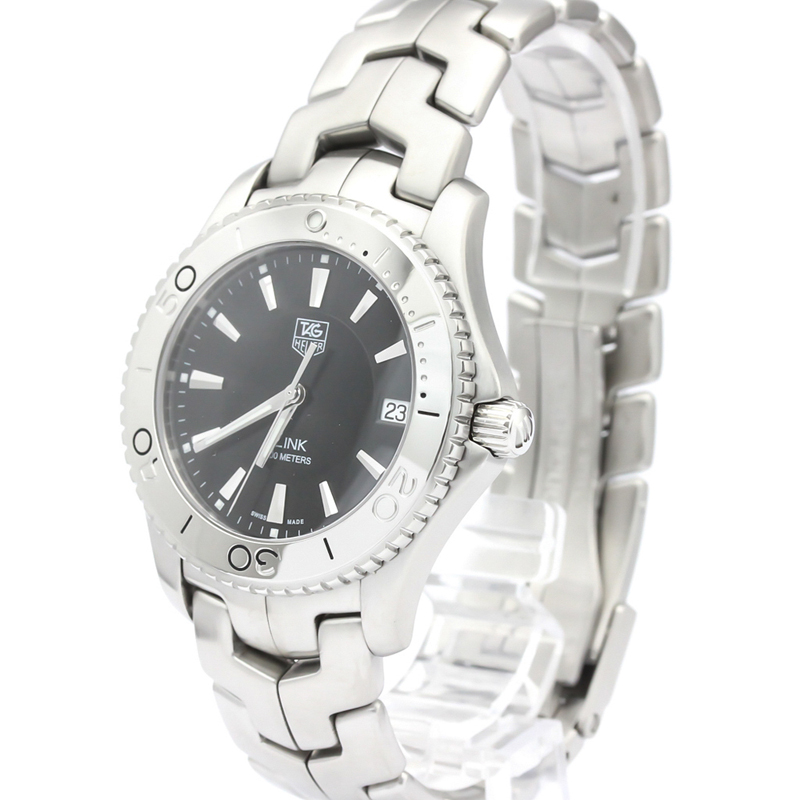

Tag Heuer Black Stainless Steel Link Wj1110 Men's Wristwatch