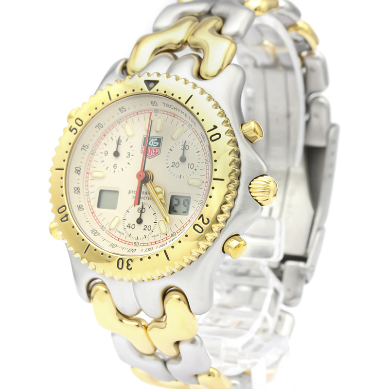 

Tag Heuer White Gold Plated Stainless Steel Sel Chronograph Cg1123 Men's Wristwatch