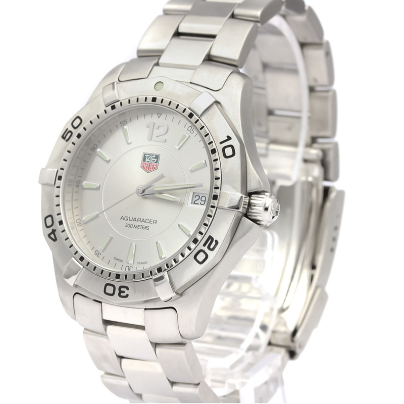 

Tag Heuer Silver Stainless Steel Aquaracer WAF1112 Men's Wristwatch