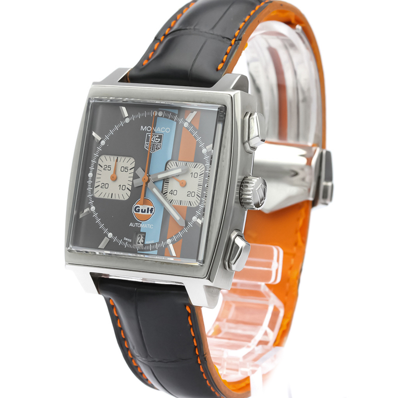 

Tag Heuer Gray Stainless Steel Monaco Gulf CAW2113 Men's Wristwatch, Grey