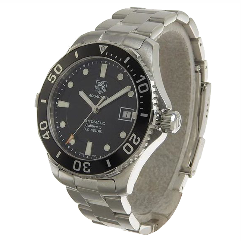 

Tag Heuer Black Stainless Steel Aquaracer Wan2110 Men's Wristwatch