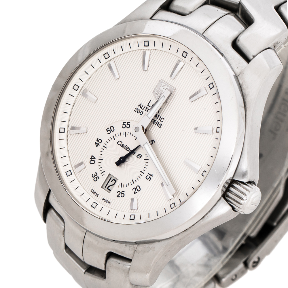 

Tag Heuer Silver White Stainless Steel Link WJF211B Men's Wristwatch