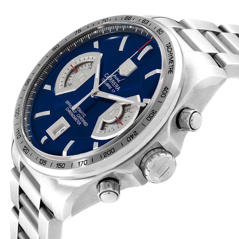 

Tag Heuer Blue Stainless Steel Grand Carrera CAV511F Men's Wristwatch