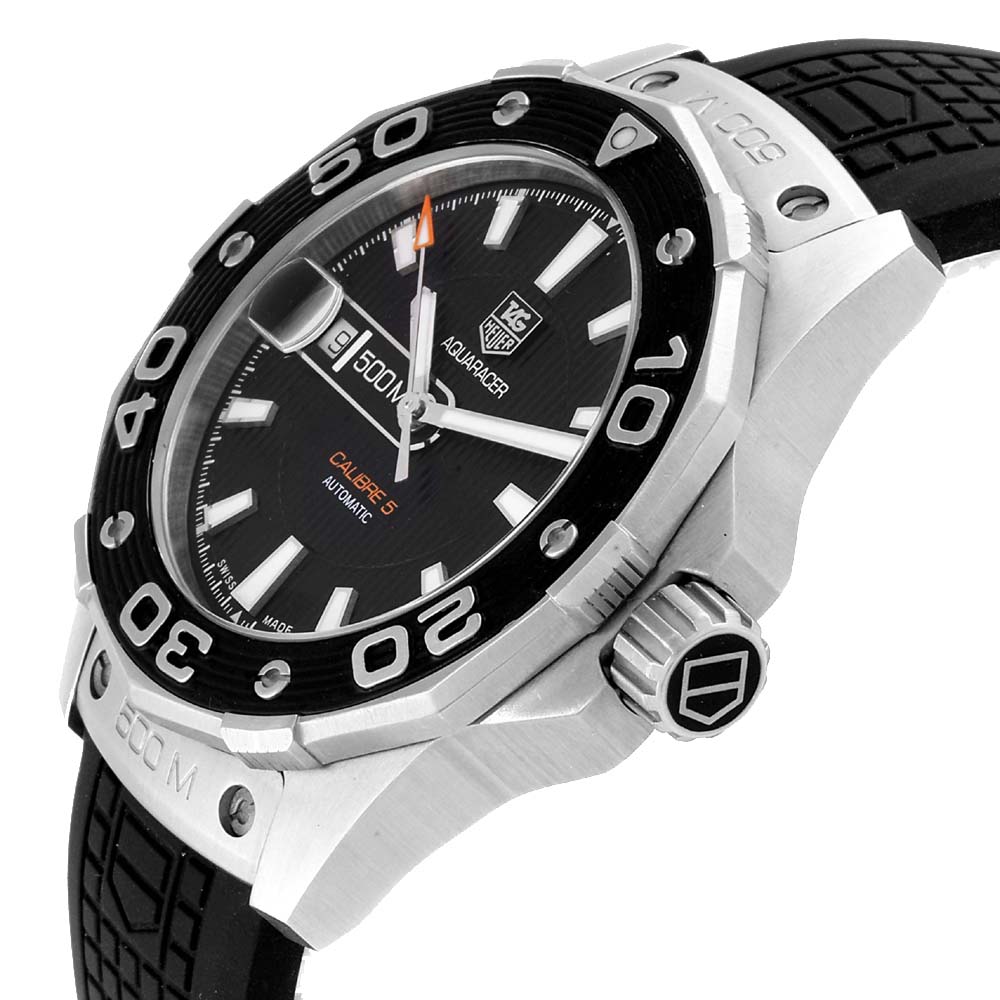 

Tag Heuer Black Stainless Steel Aquaracer Calibre