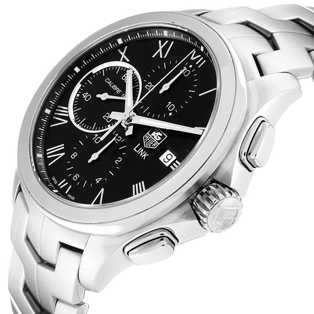 

Tag Heuer Black Stainless Steel Link Chronograph CAT2012 Men's Wristwatch