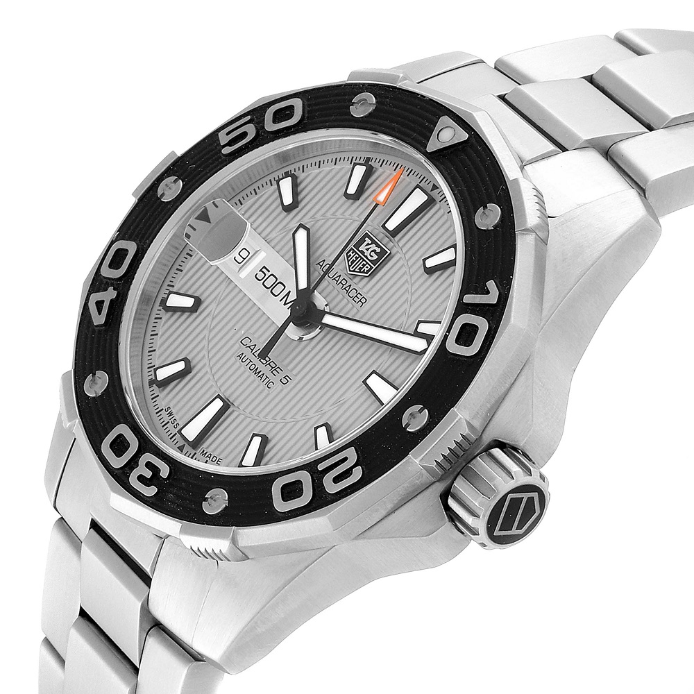 

Tag Heuer Gray Stainless Steel Aquaracer 2000 WAJ2111 Men's Wristwatch 43 MM, Grey