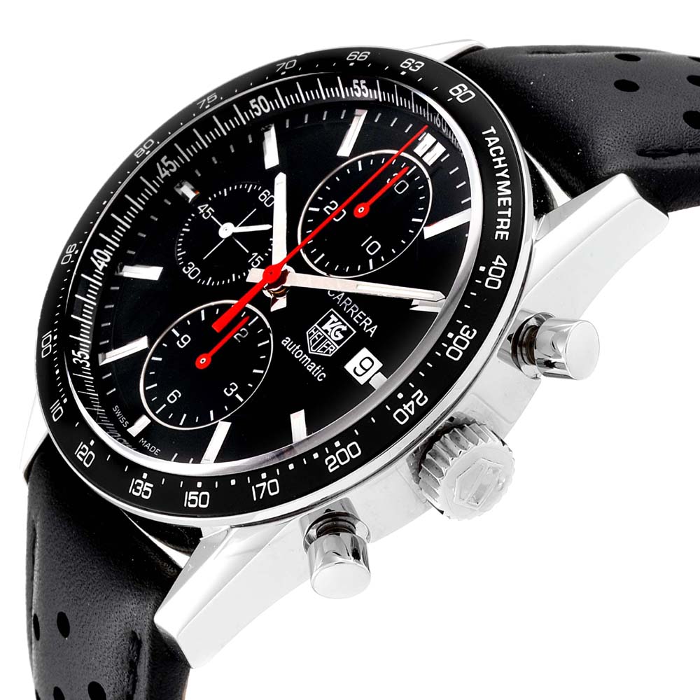 

Tag Heuer Black Stainless Steel Carrera Chronograph CV2014 Men's Wristwatch