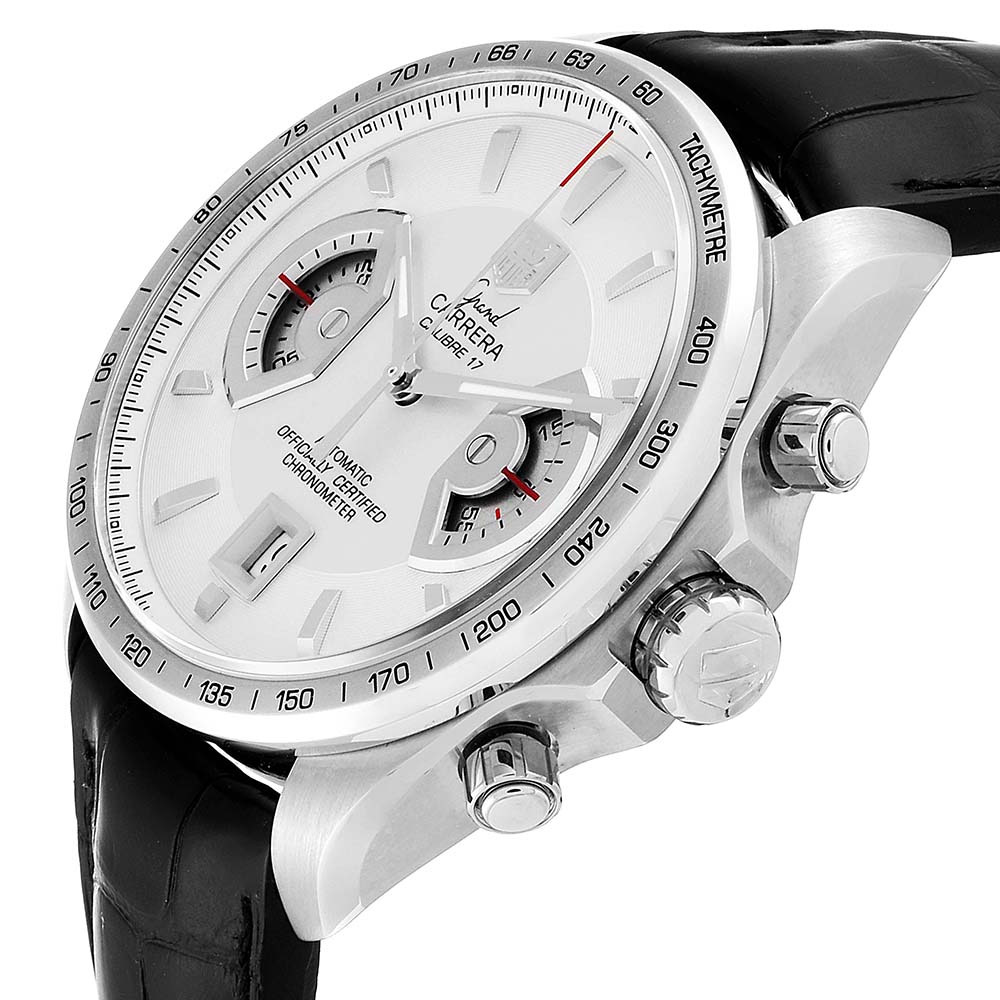 

Tag Heuer White Stainless Steel Grand Carrera AV511B Men's Wristwatch