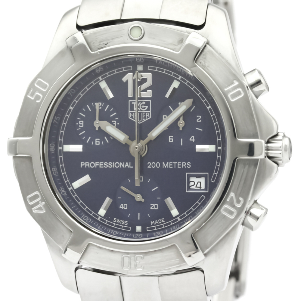 

Tag Heuer Blue Stainless Steel 2000 Exclusive Chronograph CN1112 Quartz Men's Wristwatch 38 MM