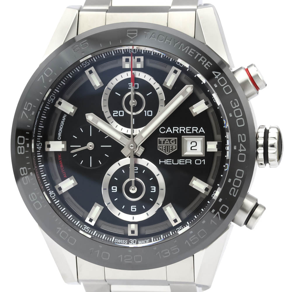 

Tag Heuer Black Stainless Steel Carrera Automatic CAR201Z Men's Wristwatch 43 MM