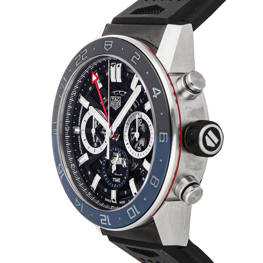 

Tag Heuer Black Stainless Steel Carrera Chronograph GMT CBG2A1Z.FT6157 Men's Wristwatch