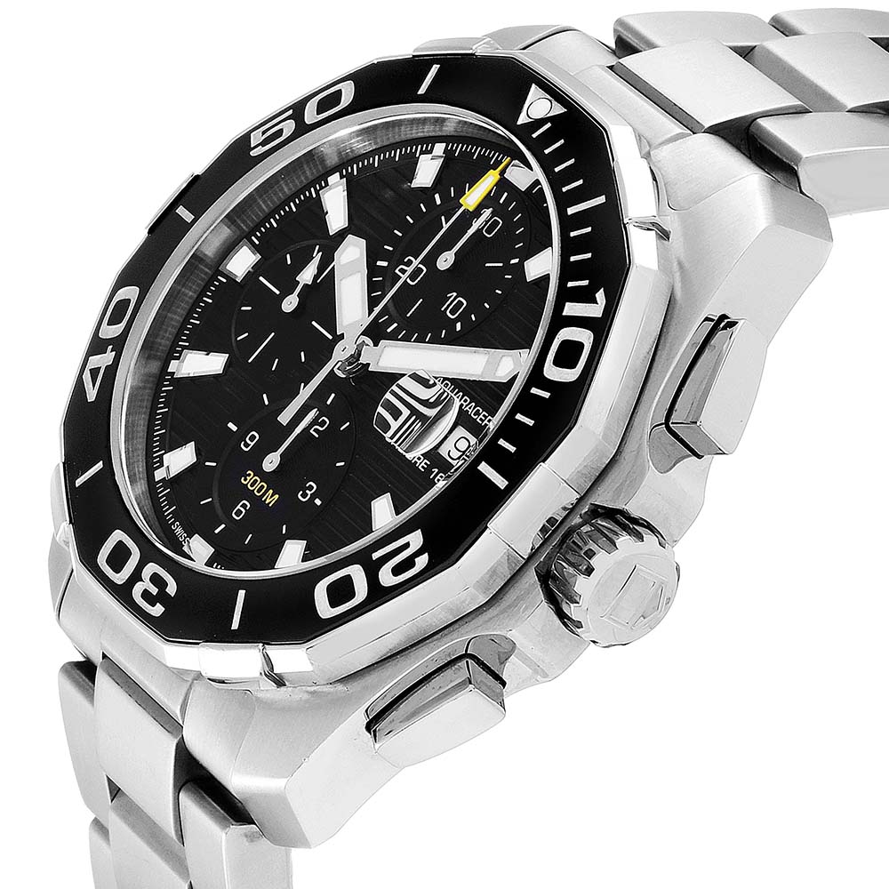 

Tag Heuer Black Stainless Steel Aquaracer Chronograph CAY211A Men's Wristwatch