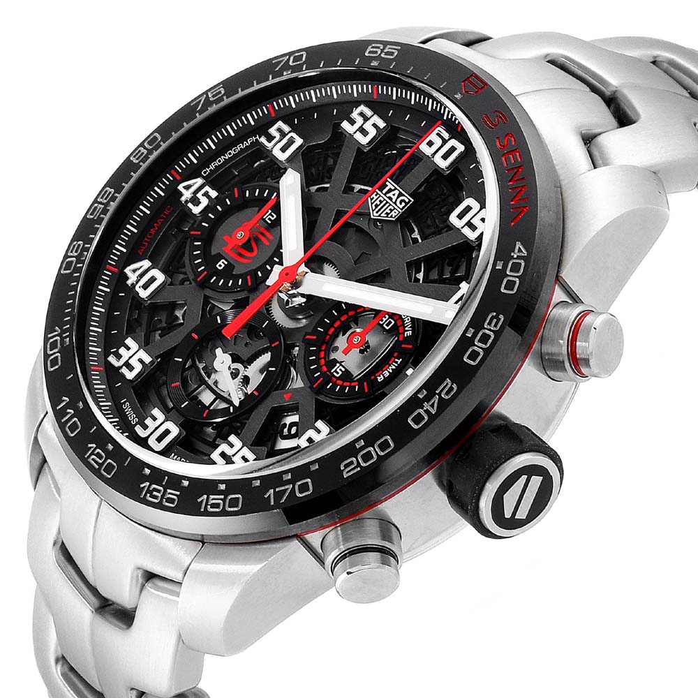 

Tag Heuer Black Stainless Steel Carrera Senna Special Edition Chronograph CBG2013 Men's Wristwatch