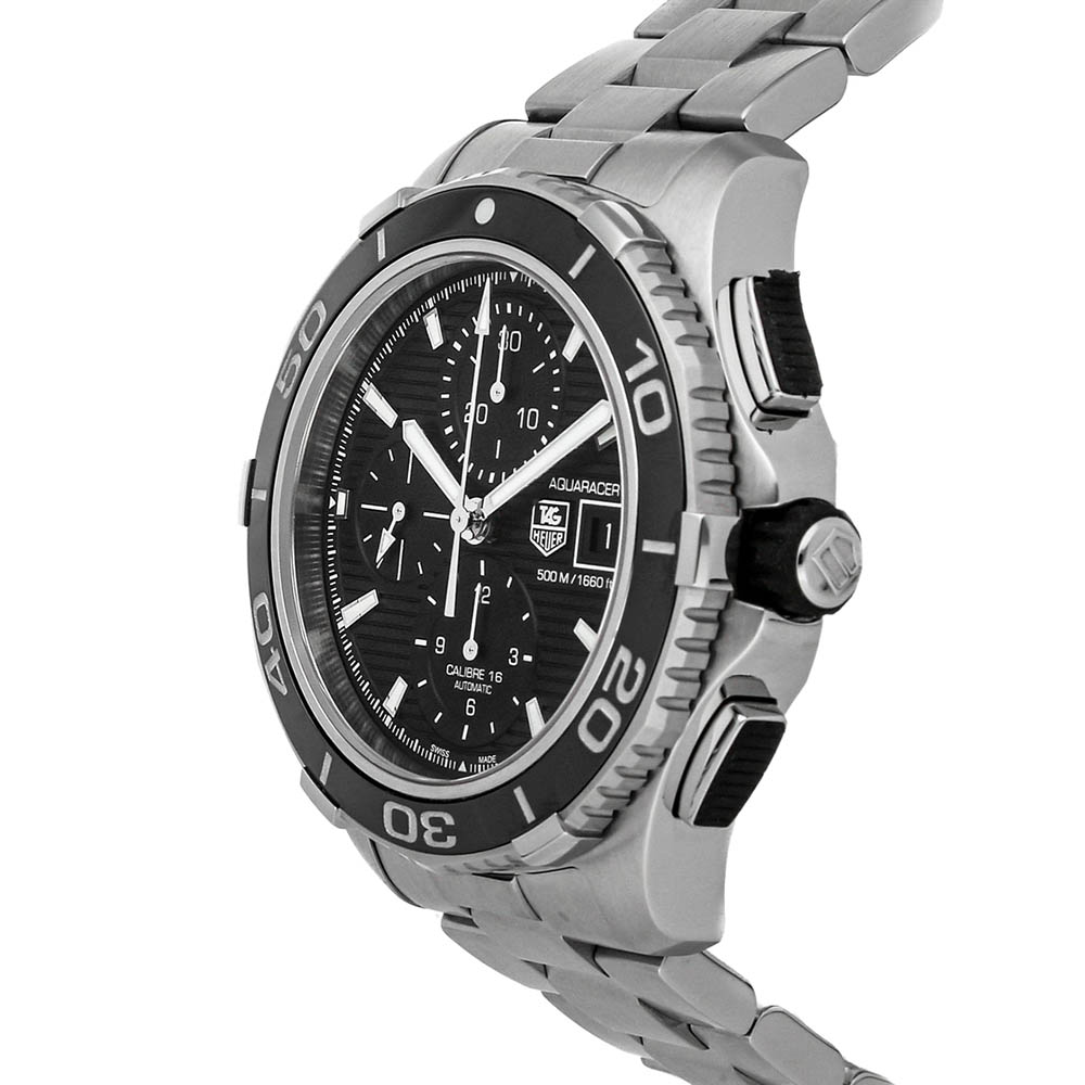 

Tag Heuer Black Stainless Steel Aquaracer