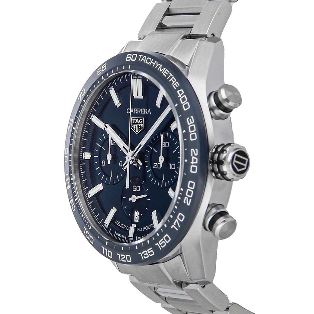 

Tag Heuer Blue Stainless Steel Carrera Chronograph CBN2A1A.BA0643 Men's Wristwatch