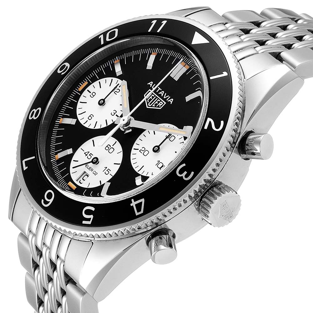 

Tag Heuer Black Stainless Steel Autavia Heritage Calibre Heuer