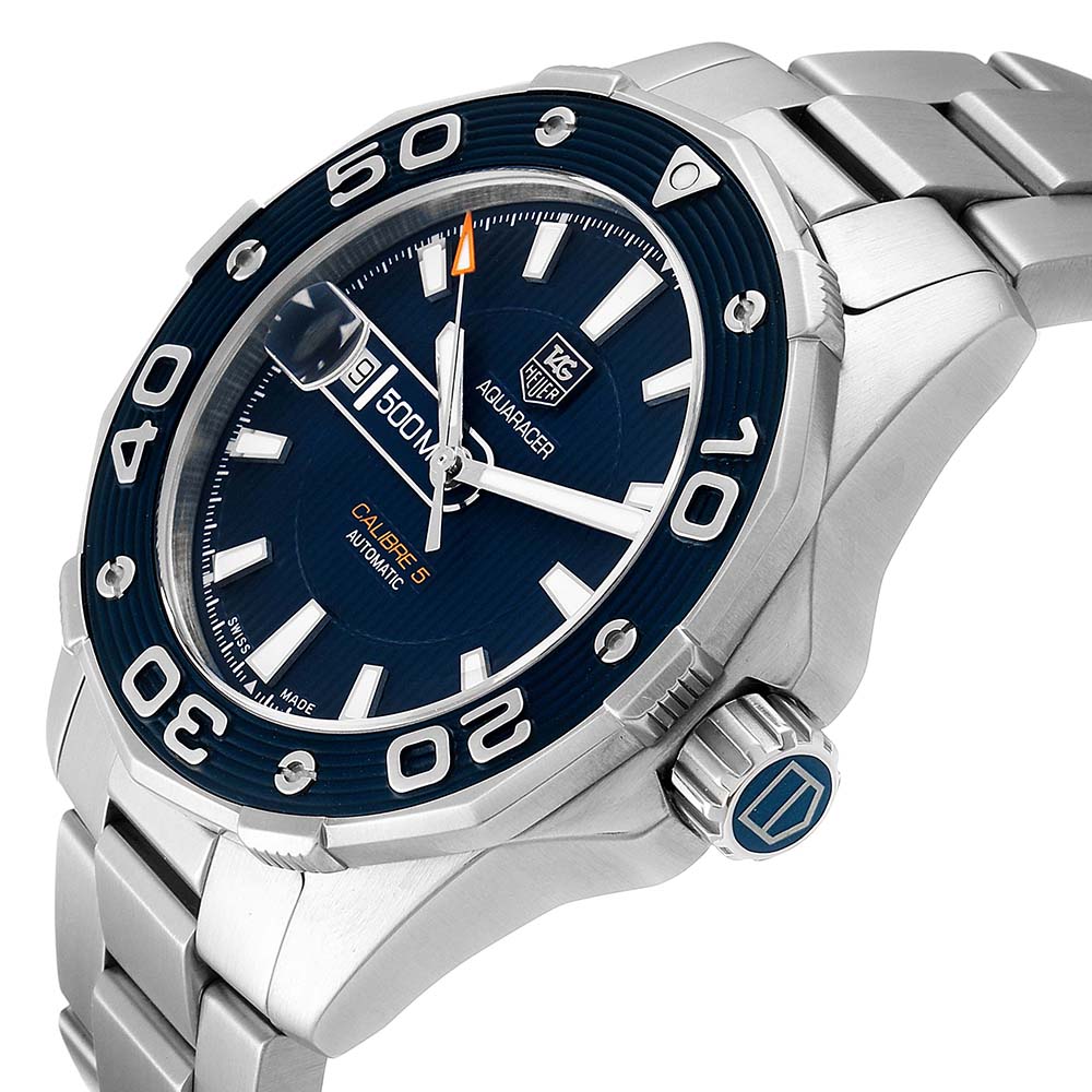 

Tag Heuer Blue Stainless Steel Aquaracer WAJ2112 Men's Wristwatch