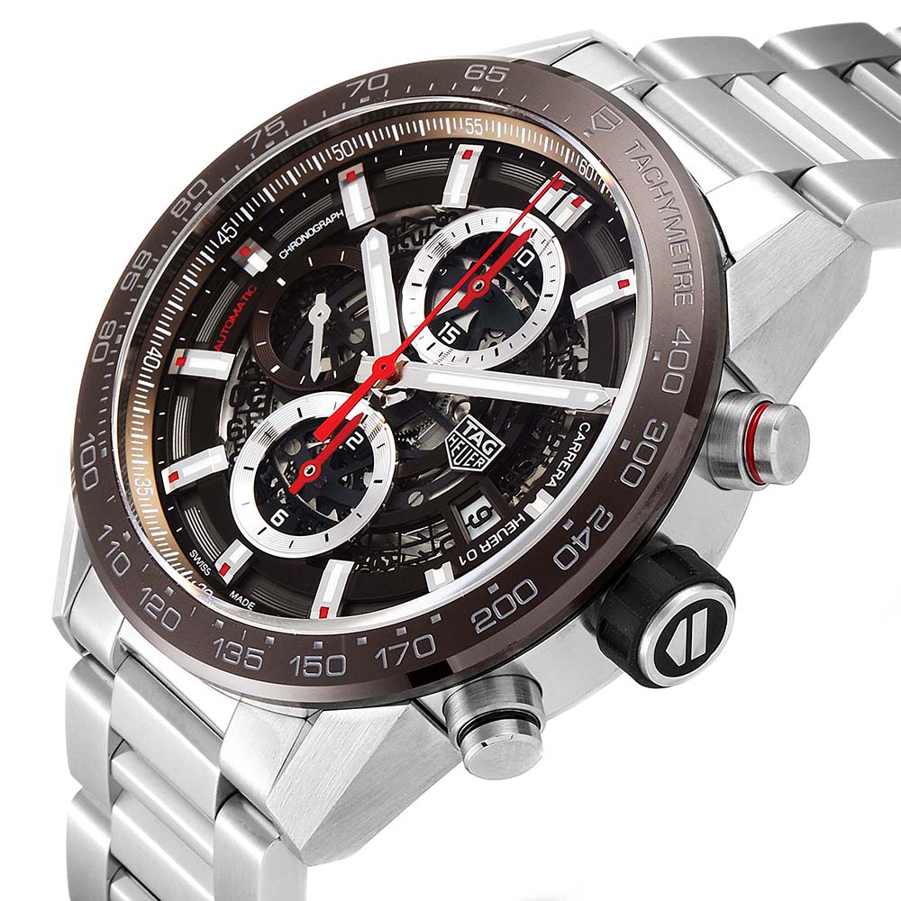 

Tag Heuer Black Stainless Steel Carrera Chronograph CAR201U Men's Wristwatch