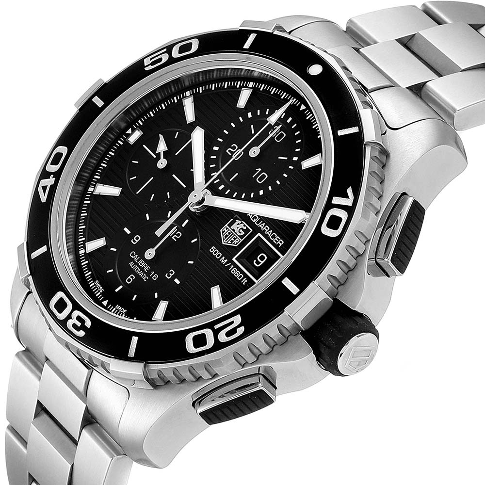 

Tag Heuer Black Stainless Steel Aquaracer CAK2110 Men's Wristwatch