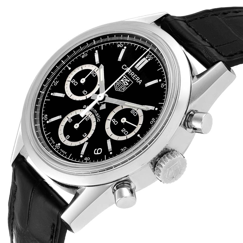 

Tag Heuer Black Stainless Steel Carrera Chronograph CV2113 Mens Wristwatch