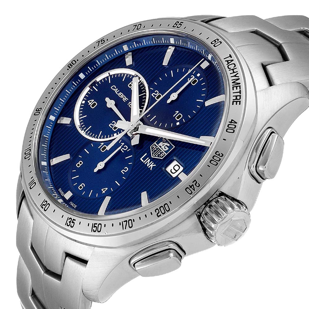 

Tag Heuer Blue Stainless Steel Link Chronograph CAT2015 Men's Wristwatch