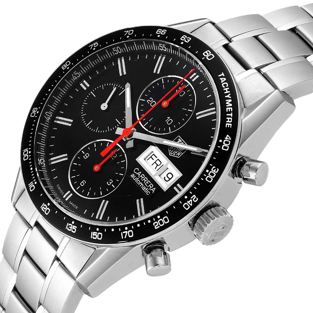 

Tag Heuer Black Stainless Steel Carrera Chronograph CV201AH Men's Wristwatch