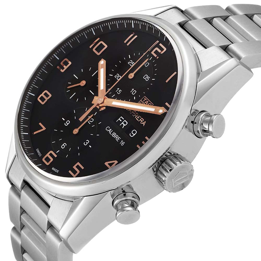 

Tag Heuer Black Stainless Steel Carrera Calibre